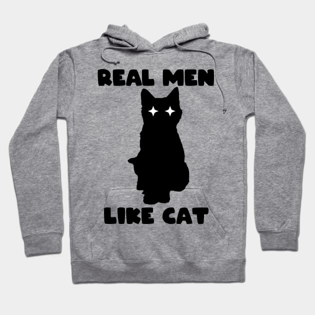 cattshirt real men like cat Hoodie by Studio Paman